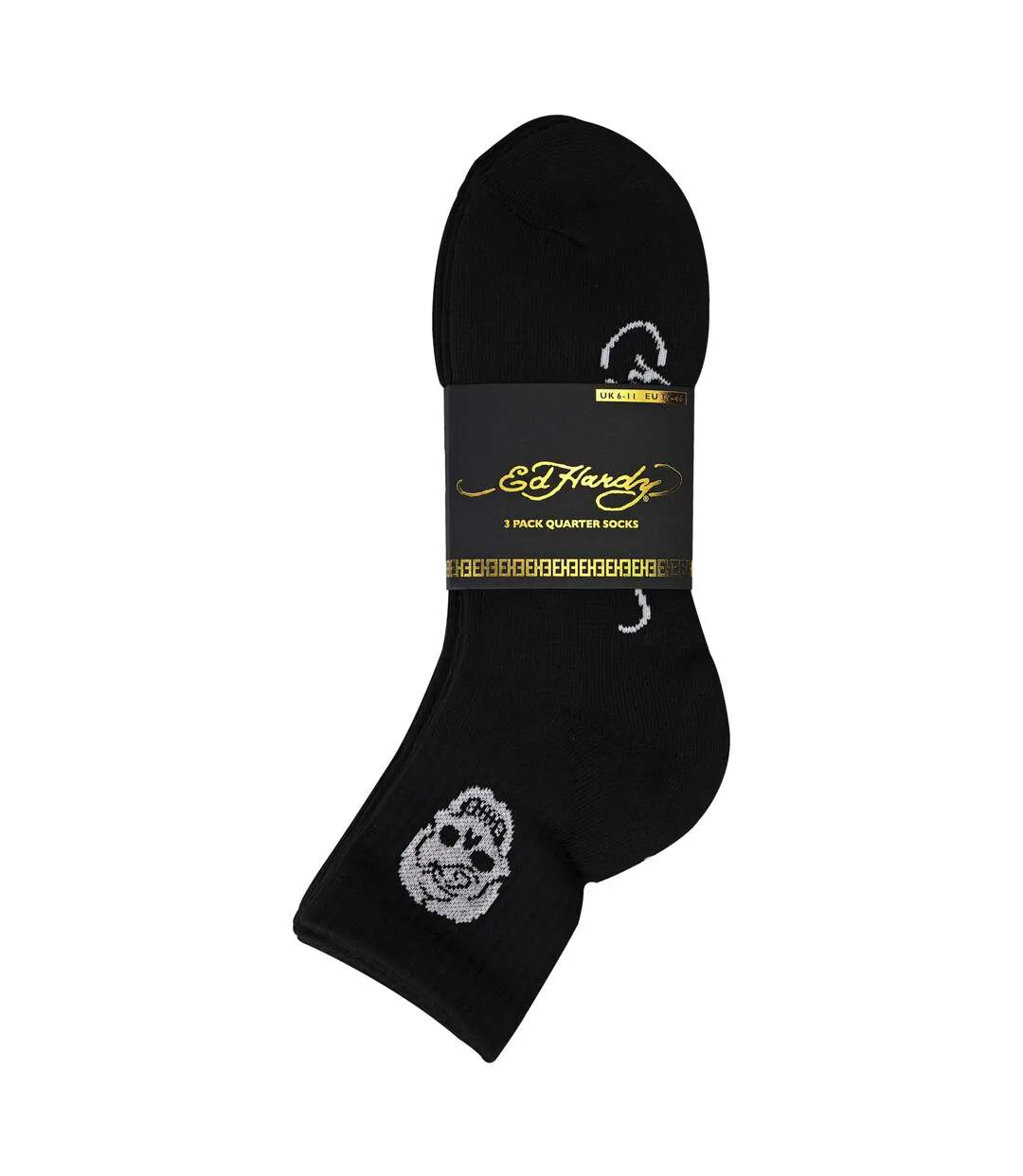 3 Pairs Men Black Quarter Crew Breathable Socks-2
