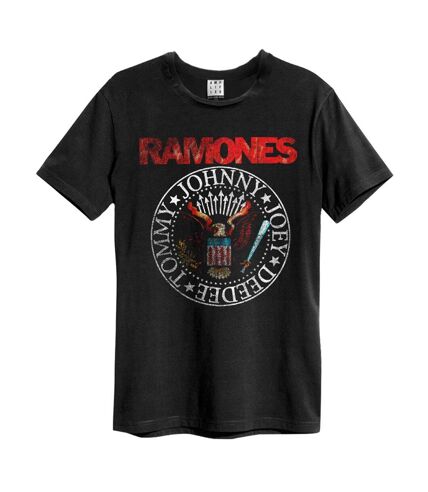 Amplified Mens Vintage Seal Ramones T-Shirt (Charcoal/Red/White)