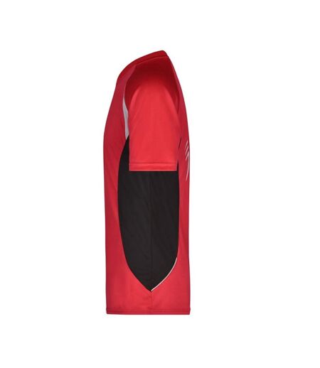 T-shirt Course À Pied Homme Rouge Noir James And Nicholson