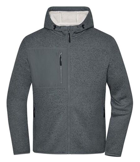 Polaire tricot doublée sherpa - Unisexe - JN1874 - gris métal mélange nature
