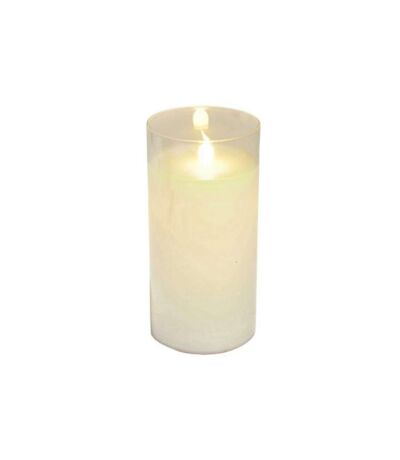 Bougie Ronde LED Verrine 15cm Blanc