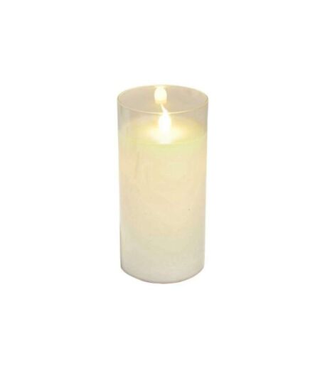 Bougie Ronde LED Verrine 15cm Blanc