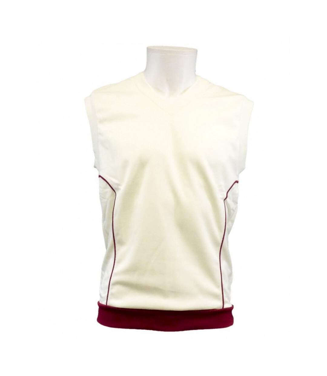 Haut sans manches adulte blanc / bordeaux Carta Sport