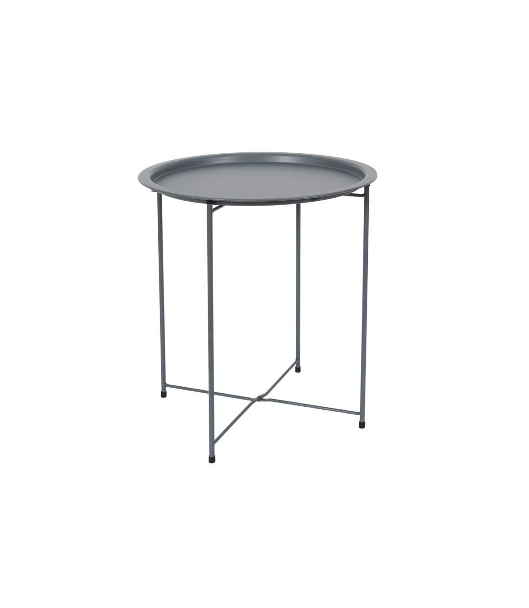 Table d'Appoint en Métal Sienna 50cm Gris-1