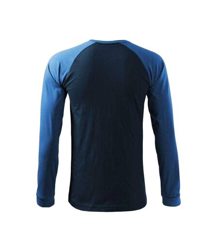 T-shirt Manches Longues Motif/style Contrasté Street Homme Bleu Marine Foncé Malfini