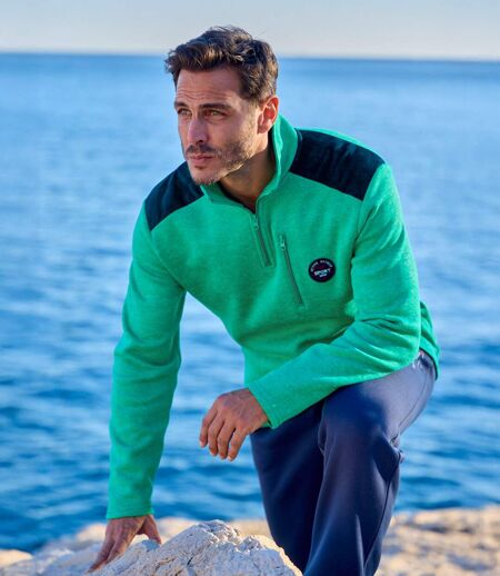 Melierter Molton-Pullover Sport