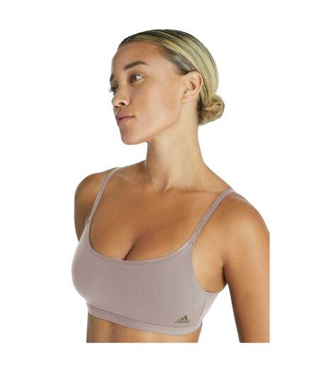 Womens/ladies Scoop Neck Bralette Mauve Adidas