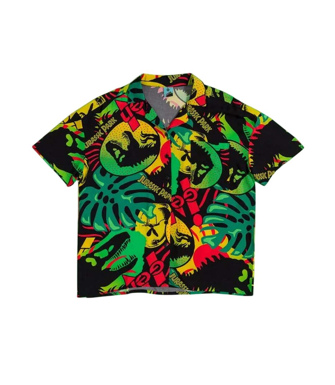 Unisex Adult Button-down Short-sleeved Shirt Multicoloured Jurassic Park-1