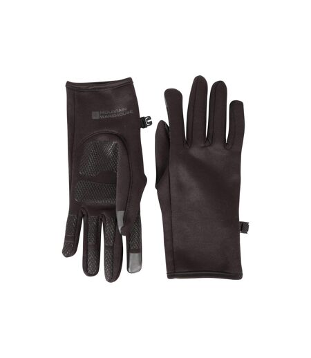 Womens/ladies wind resistant fleece lined winter gloves black Mountain Warehouse