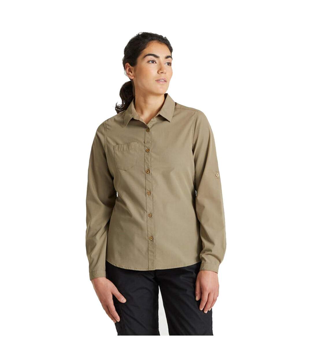 Womens/ladies Expert Kiwi Long-sleeved Shirt Pebble Craghoppers-4