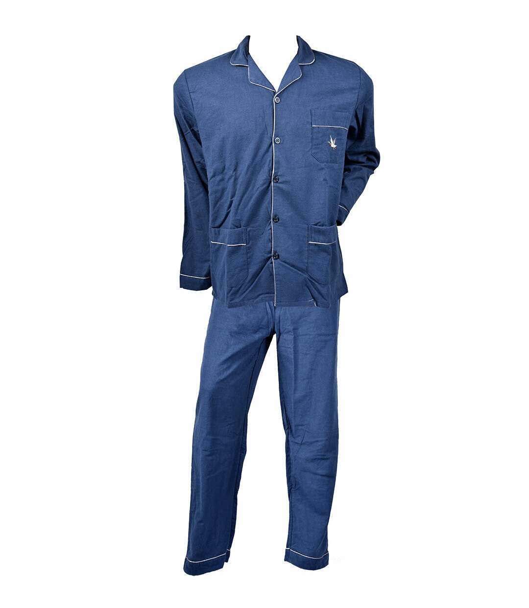 Pyjama Homme Long CHEVIGNON Boutonné PACEY Marine-1