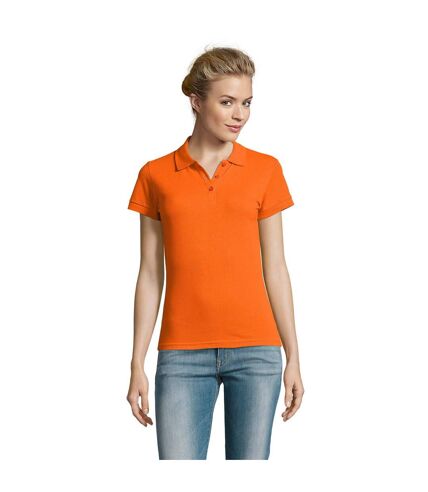 SOLS Womens/Ladies Perfect Pique Short Sleeve Polo Shirt (Orange)