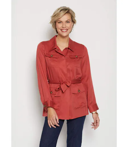 Veste saharienne Lyocell ceinturée