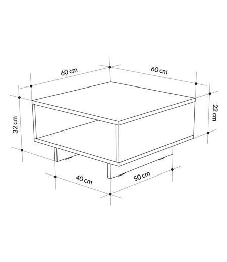 Table basse en aggloméré anthracite Hola