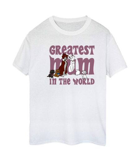 Disney Womens/Ladies The Aristocats Greatest Mum Cotton Boyfriend T-Shirt (Blanc) - UTBI10464