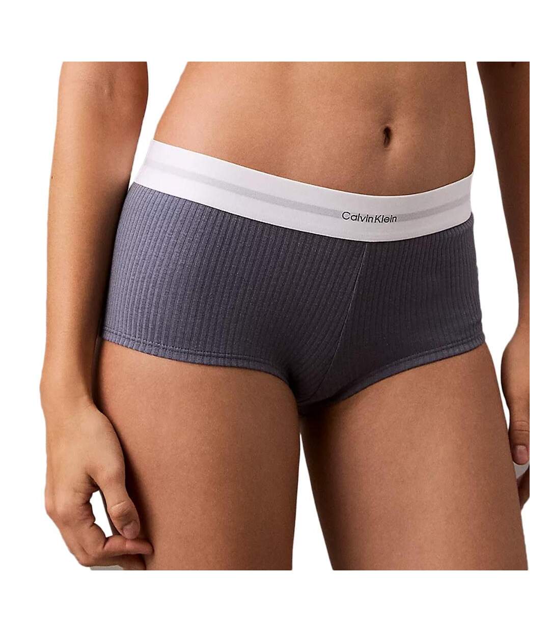 Shorty gris/blanc femme calvin klein jeans boyshort - xs-1