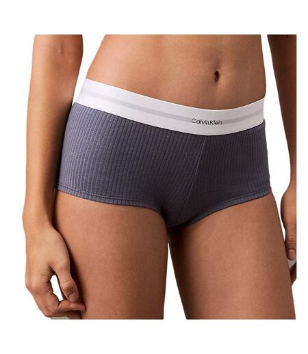 Shorty gris/blanc femme calvin klein jeans boyshort - xs
