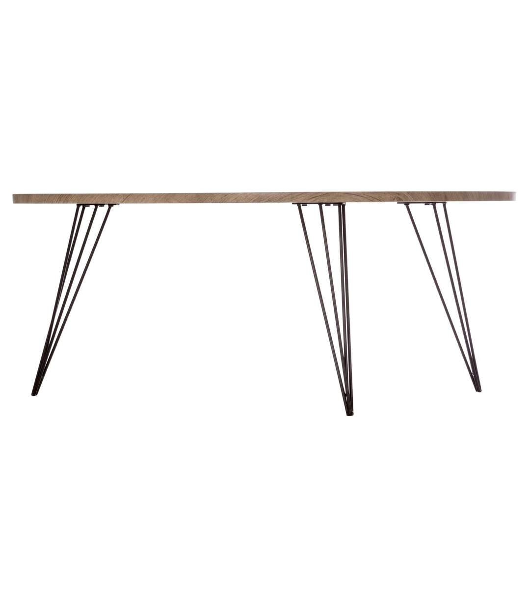 Table basse design industriel Neile - L. 112 x H. 40 cm - Noir-2