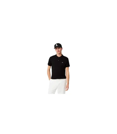 Mens Pima Cotton Short-sleeved Polo Shirt Black Lacoste