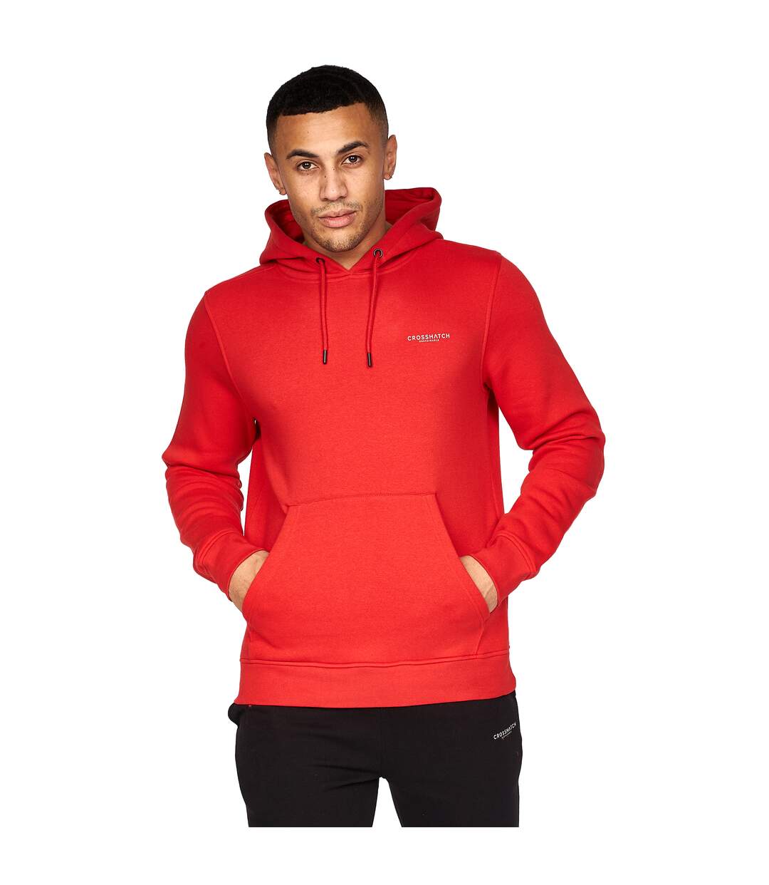 Sweats à capuche traymax homme rouge / charbon Crosshatch-3