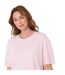 Ensemble De Pyjama Court Motif/style À Rayures Femme Rose Miso-4