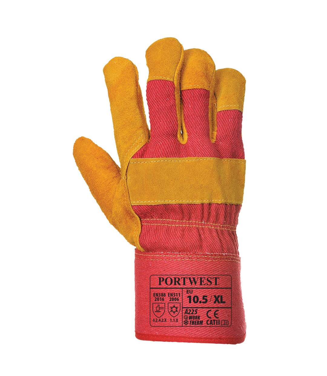 Unisex adult a225 fleece lined leather rigger gloves xl red Portwest-2