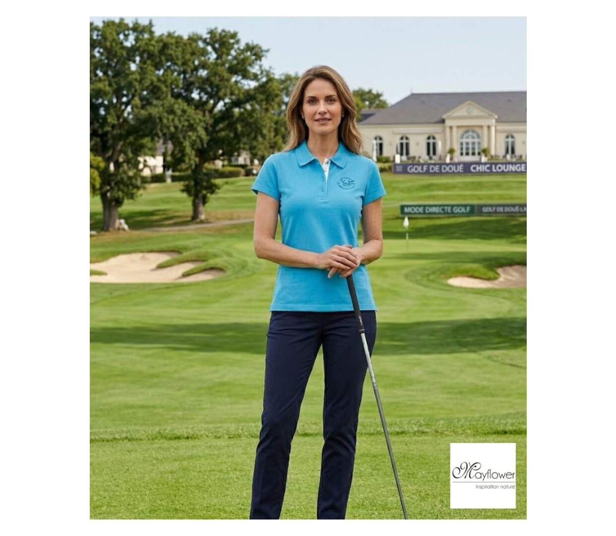 Polo MAYFLOWER LEONOR1 bleu en maille piquée : le style sport-chic-5