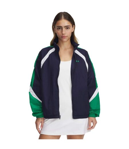Womens/ladies Icon Crinkle Jacket Blue Green White Under Armour