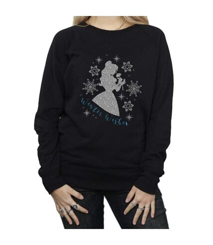 Disney Princess Womens/Ladies Belle Winter Silhouette Sweatshirt (Black)