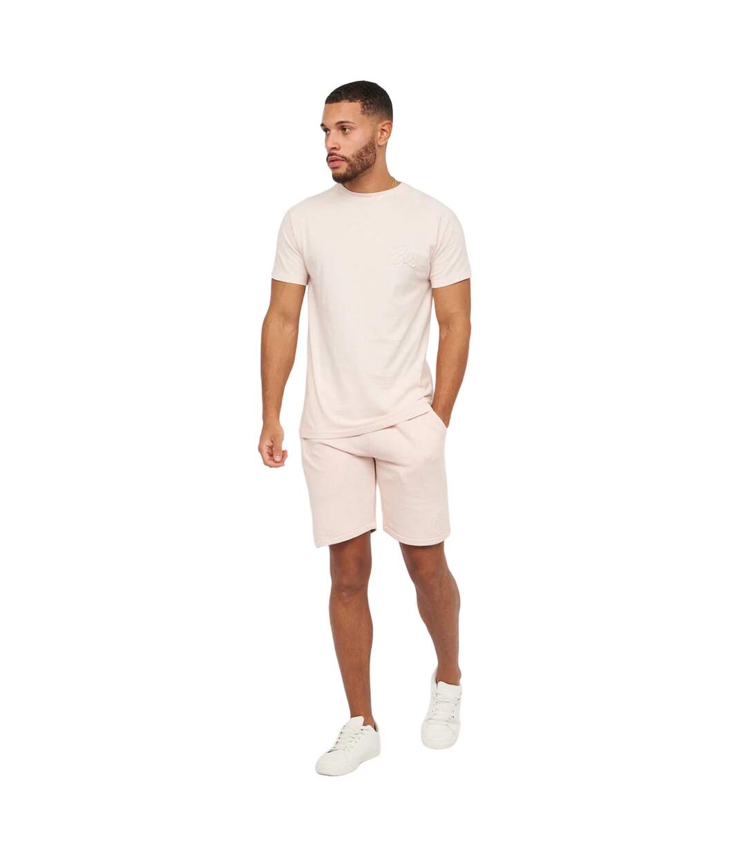 Short de jogging barreca homme rose clair Born Rich-3