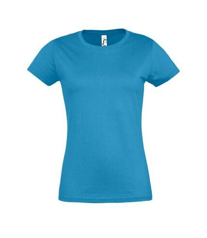 SOLS Womens/Ladies Imperial Heavy Short Sleeve T-Shirt (Aqua) - UTPC291