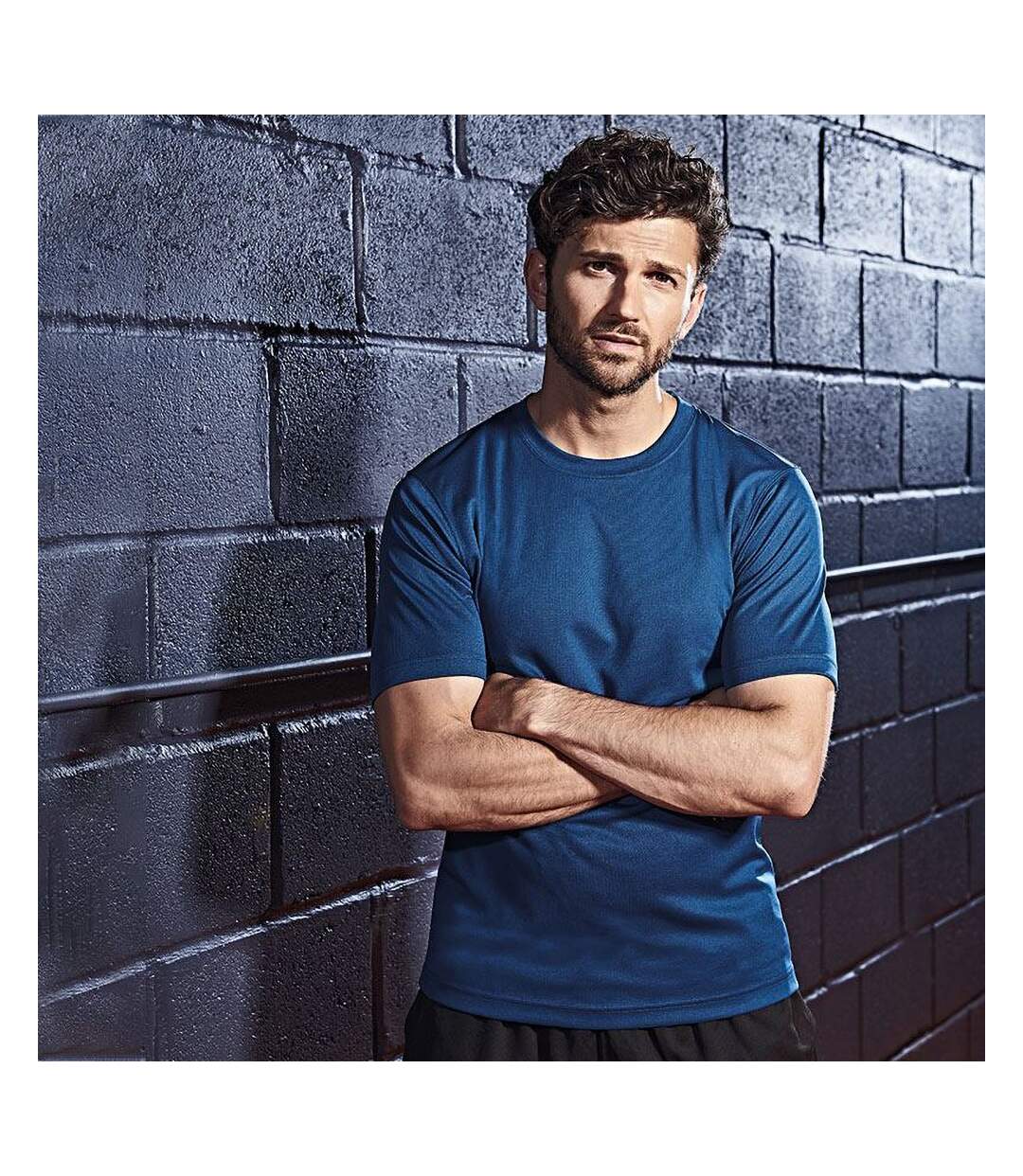 Just Cool Mens Performance Plain T-Shirt (Airforce Blue)