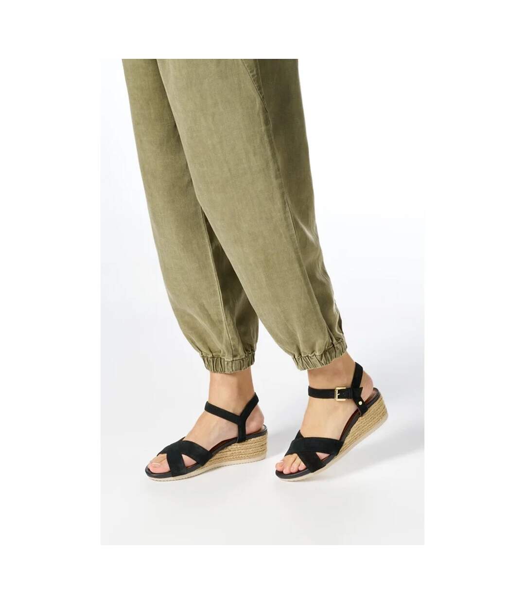 Sandales Motif/style Corde Décorative Ischia Femme Noir Geox-1