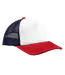 Casquette Trucker Motif/style Rétro Adulte Bleu Marine Rouge Beechfield-1