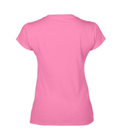 Gildan - T-shirt à manches courtes et col en V - Femme (Azalée) - UTBC491