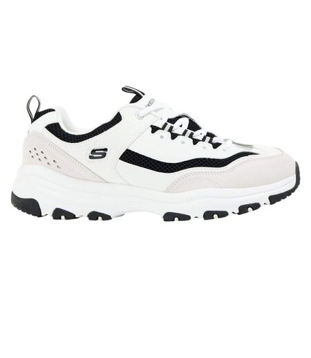 Mens Logo Low Cut Flat Trainers White Black Skechers