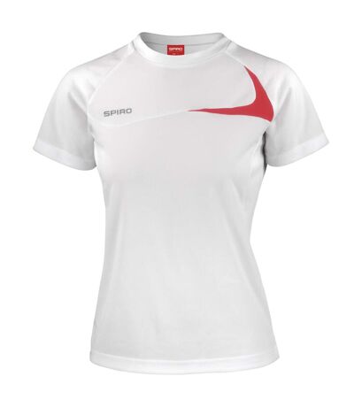 T-shirt sport femme blanc/rouge Spiro