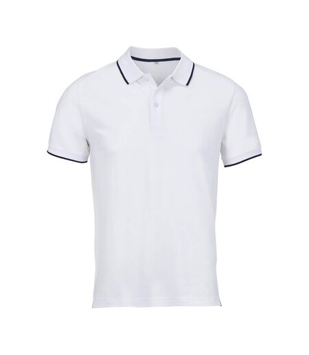 Polo Palermo Adulte Blanc Bleu Marine Français SOLS