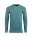 Mens easton waffle crew neck jumper ensign blue Weird Fish-1