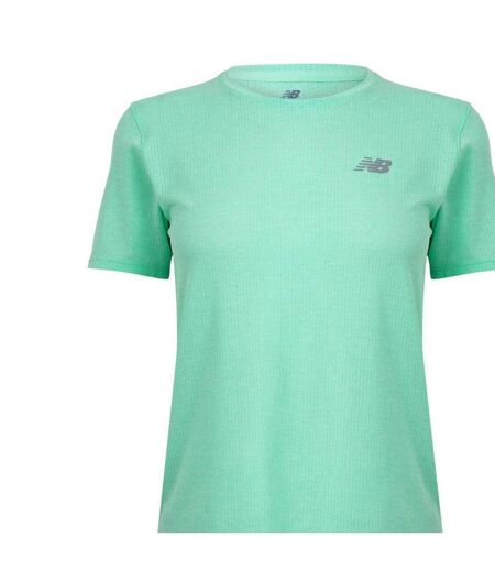 T-shirt Manches Courtes Course À Pied Femme Vert Turquoise Pâle New Balance