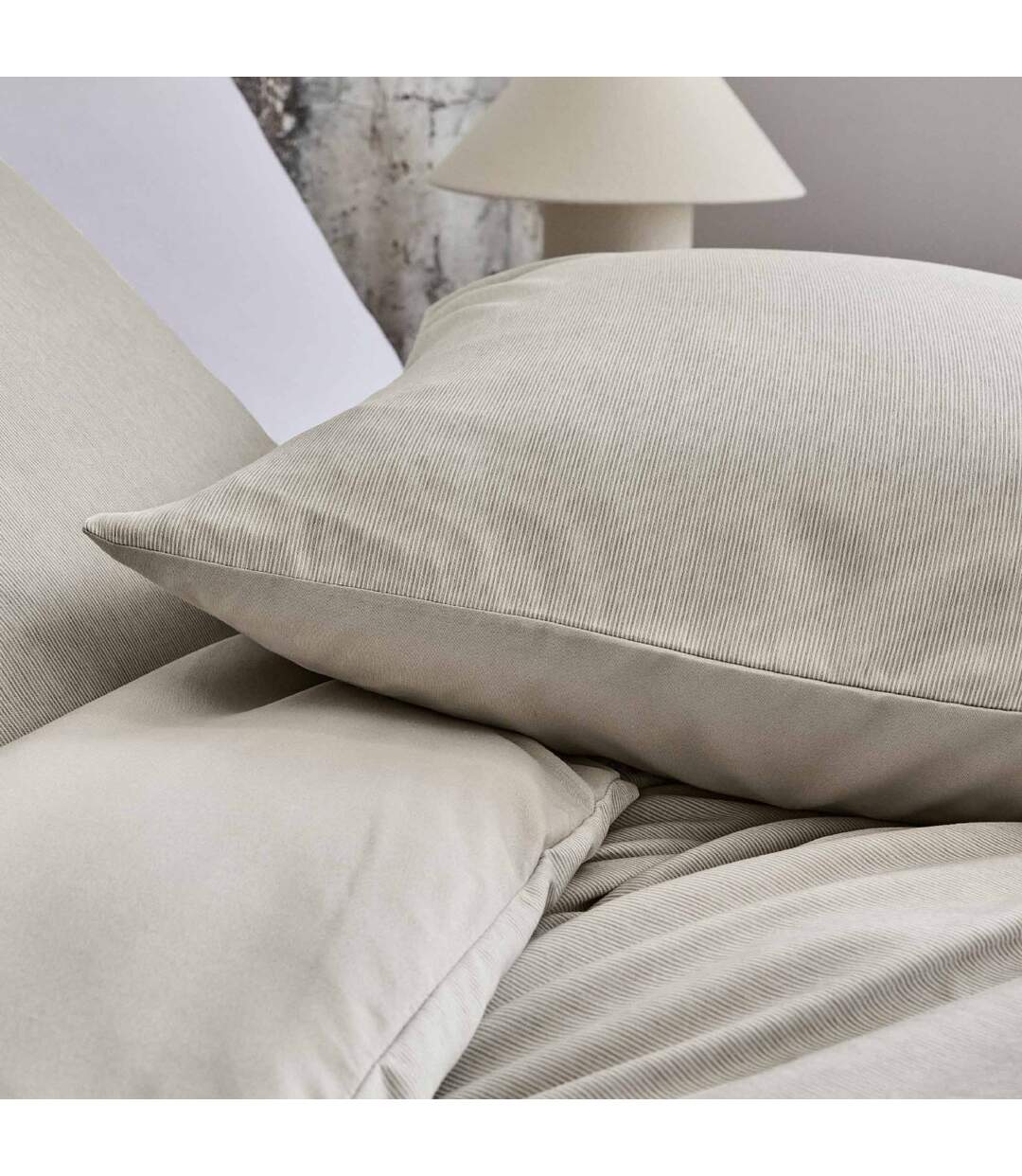 Parure de Lit 3 Pièces Microfibre Azura 240x220cm Naturel-2