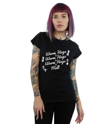 Disney Femmes/Les femmes Frozen 2 Olaf Warm Hugs And Melt - T-shirt en coton (Noir) - UTBI21653