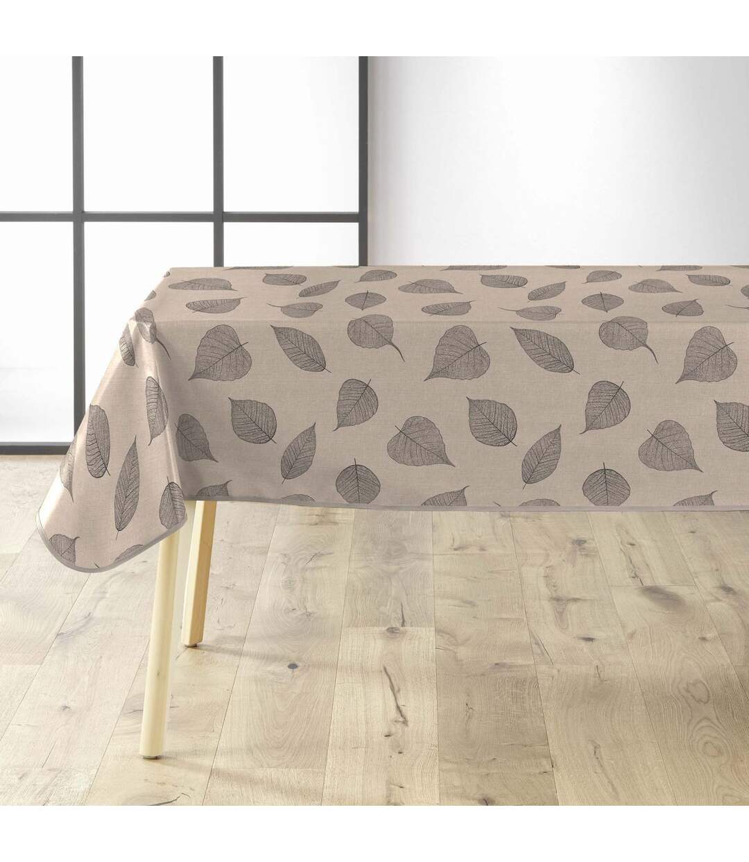 Nappe Toile Cirée Feuillys 140x240cm Beige Lin-1