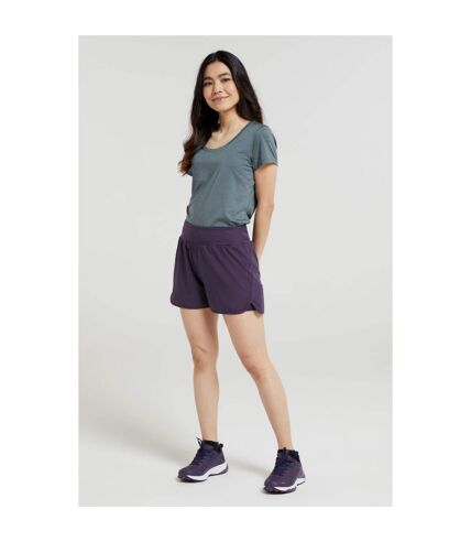 Womens/ladies double layered running shorts dark purple Mountain Warehouse