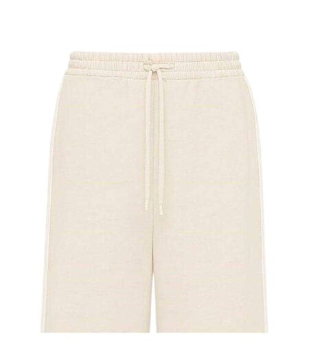 Womens/ladies Fleece Side Stripe Wide Leg Joggers Stone I Saw It First