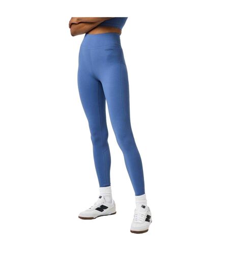 Womens/ladies Nylon Seamless High Waist Leggings Bijou Blue USA Pro