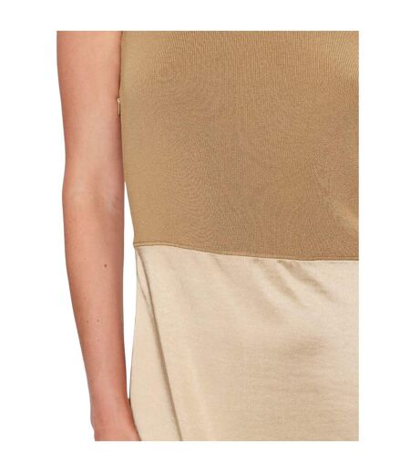 Womens/ladies Flaurelia Knitted Dress Beige Boss