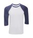 Canvas t-shirt de baseball à manches 3/4 homme blanc/denim Bella + Canvas-1