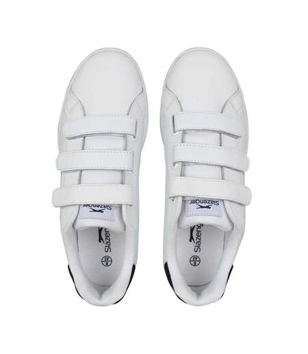 Mens 3 Touch Fastening Strap Trainers White Navy Slazenger