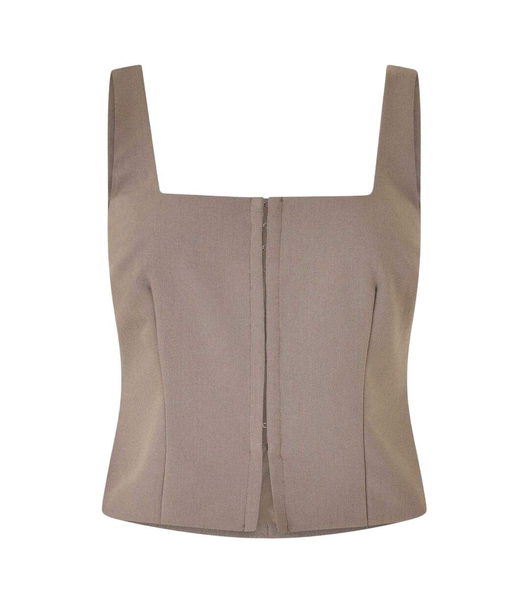 Womens/ladies Pinstripe Square Neck Sleeveless Blouse Taupe Jack Wills-1